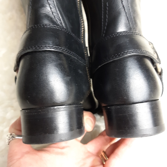 Frye Melissa Black leather buckle Harness Boots size 5.5 - Picture 7 of 8